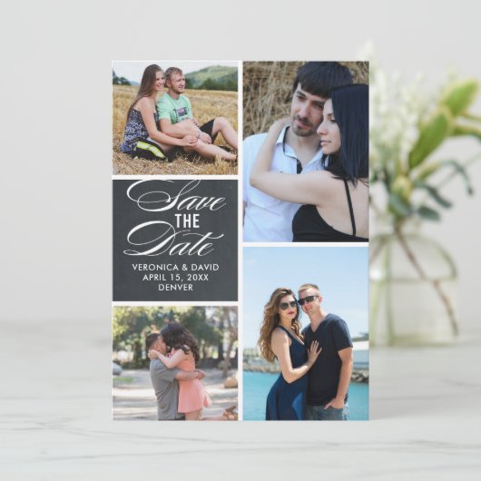 Save The Date Mariage portrait images multiples enregistrer la d (Debout devant)