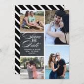 Save The Date Mariage portrait images multiples enregistrer la d (Devant / Derrière)