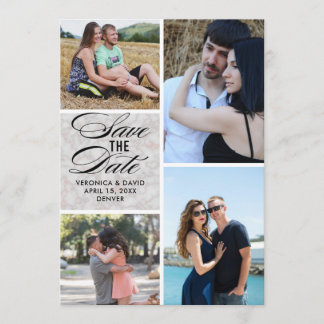 Save The Date Mariage portrait images multiples enregistrer la d