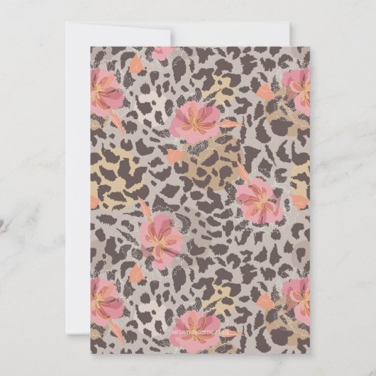 Save The Date Mariage Poster de animal rose floral Enregistrer l (Dos)