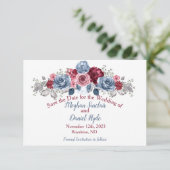 Save The Date Mariage Poussiéreux Bleu et Bourgogne Save The Da (Debout devant)