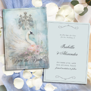Save The Date Mariage Princesse Royal Swan Conte de Fées Vintage