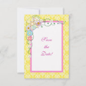 Save The Date Mariage printanier rose jaune Enregistrer la date (Dos)