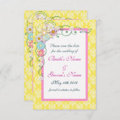 Save The Date Mariage printanier rose jaune Enregistrer la date (Devant / Derrière)