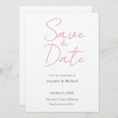 Save The Date Mariage professionnel minimaliste Plain moderne (Devant / Derrière)