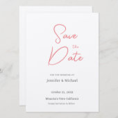 Save The Date Mariage professionnel minimaliste Plain moderne (Devant / Derrière)