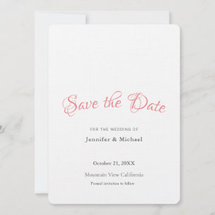 Save The Date Mariage Professionnel Minimaliste Simple Moderne L