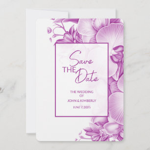 Save The Date Mariage Prune Enregistrez la Date Quatre Photos &