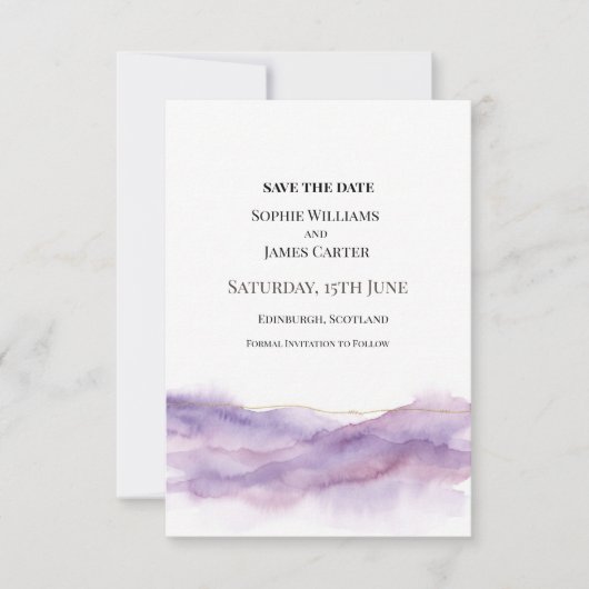 Save The Date Mariage Purple Mist (Devant)
