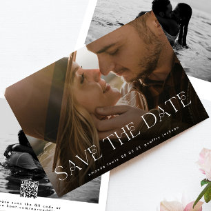 Save The Date Mariage QR CODE de deux photos moderne