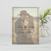 Save The Date Mariage Ranch Western Romantique (Debout devant)
