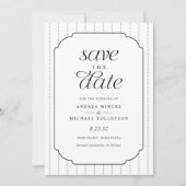 Save The Date Mariage Rayures Noires et Blanches Prépa (Devant)