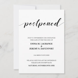 Save The Date Mariage reporté avec annonce de nouvelle date