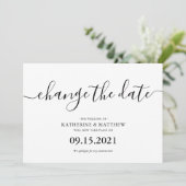 Save The Date Mariage Reporté Écriture Manuscrite (Debout devant)