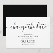 Save The Date Mariage Reporté Écriture Manuscrite (Devant / Derrière)