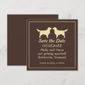 Save The Date Mariage Retrievers Dorees Enregistrer la Date (Devant / Derrière)