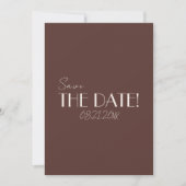 Save The Date Mariage Rétro Brun au Chocolat Élégant (Devant)