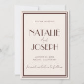 Save The Date Mariage Rétro Brun au Chocolat Élégant (Dos)