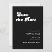 Save The Date Mariage Rétro Chic Noir et Blanc (Devant)