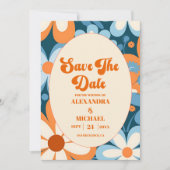 Save The Date Mariage Rétro des Années 1970 (Devant)