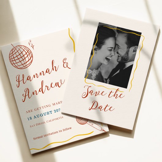 Save The Date Mariage Rétro Disco