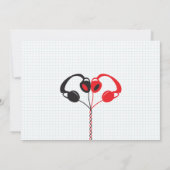 Save The Date Mariage Rétro Indé Mixtape Rouge, Noir & Blanc (Dos)