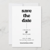 Save The Date Mariage rétro minimaliste (Devant)