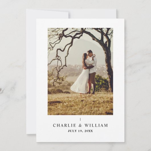 Save The Date Mariage rétro minimaliste (Dos)