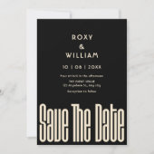 Save The Date Mariage rétro moderne  (Devant)