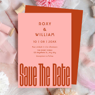 Save The Date Mariage rétro moderne