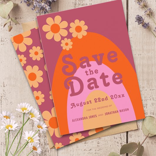 Save The Date Mariage Rétro Moderne