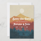 Save The Date Mariage Retro Mountain et Forest Overlay (Devant)