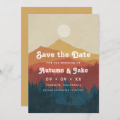 Save The Date Mariage Retro Mountain et Forest Overlay (Devant / Derrière)