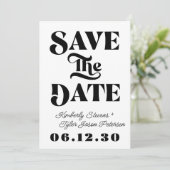 Save The Date Mariage rétro noir et blanc (Debout devant)