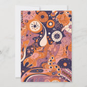Save The Date Mariage rétro orange blush rose violet groovy (Dos)