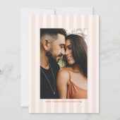 Save The Date Mariage rétro rayé pêche et tangerine (Dos)