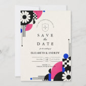 Save The Date Mariage Rétro Romantique des Années 60 (Devant)