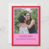 Save The Date Mariage rétro rose rouge (Dos)