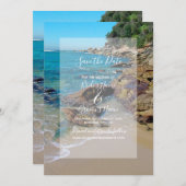 Save The Date Mariage Rocky Beach Économisez La Date (Devant / Derrière)