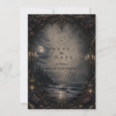 Save The Date Mariage Romance Côtière Sombre (Devant)