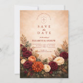 Save The Date Mariage Romance Florale d'Automne (Devant)