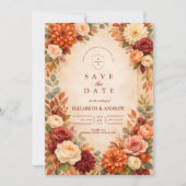 Save The Date Mariage Romance Florale d'Automne (Devant)
