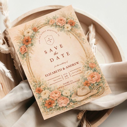 Save The Date Mariage Romance Ranch de l'Ouest