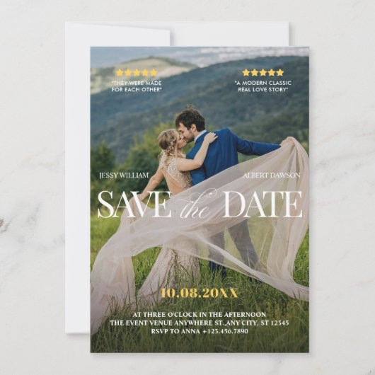 Save The Date Mariage romantique (Devant)