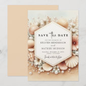Save The Date Mariage romantique à la plage imprimable (Devant / Derrière)