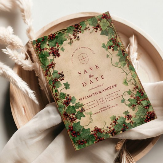 Save The Date Mariage Romantique à l'Ivy Rustique