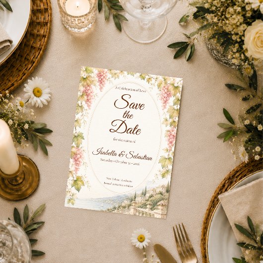 Save The Date Mariage Romantique au Vignoble