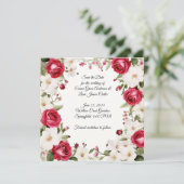 Save The Date Mariage romantique aux roses rouges et muguet (Debout devant)