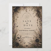 Save The Date Mariage romantique boho gothique (Devant)