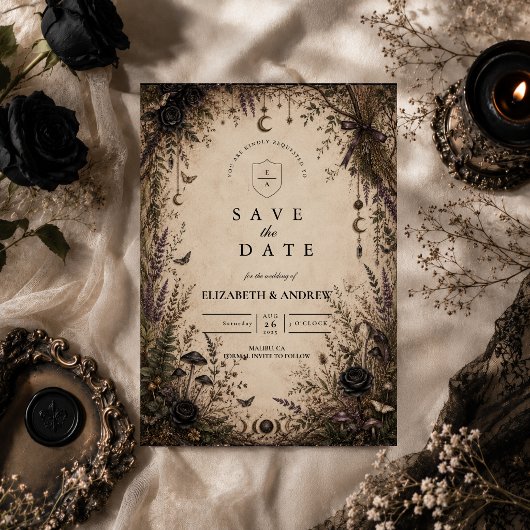 Save The Date Mariage romantique boho gothique